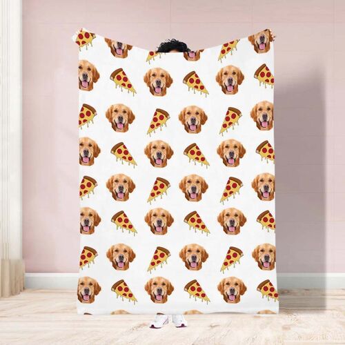 Personalized Custom Photo with Pizza Pattern for Cute Dog