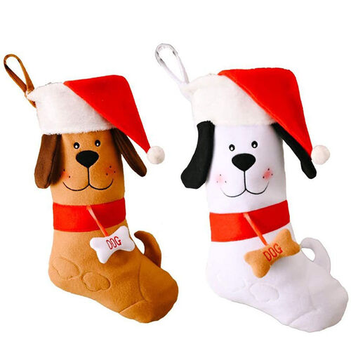 Personalisierte Haustier Hund Cartoon Bild individuelle Name Weihnachtsstrümpfe