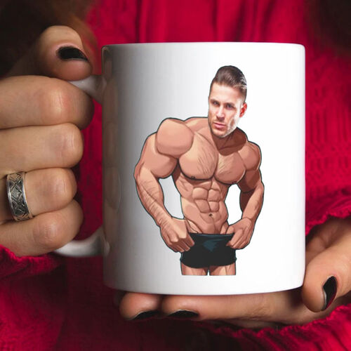 Personalized Strong Muscular Man Custom Face Mug