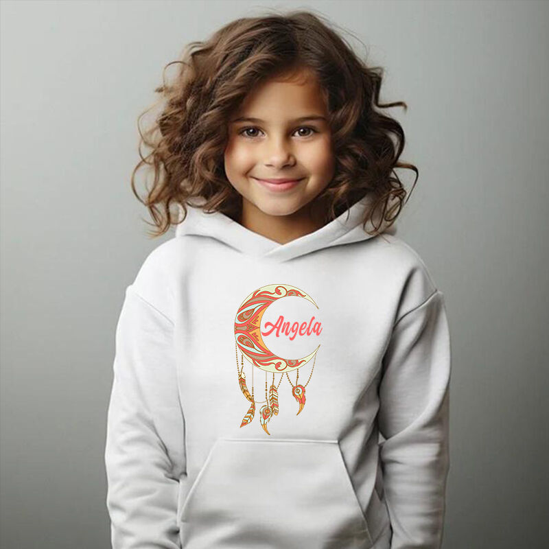 Personalized Children Hoodie Custom Name Band Dream Catcher Pattern Gift For Girls