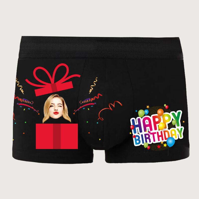 Personalisierte Foto Herren Unterwäsche Boxershorts mit Ballon-Muster Interessantes Geschenk zum Geburtstag