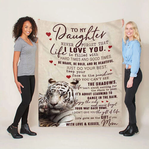 "Bold and Beautiful " Family Love Letter Blanket for Daughter