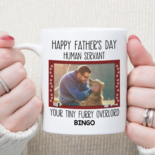 Tazza con foto personalizzata Interessante regalo per papà "Servo umano