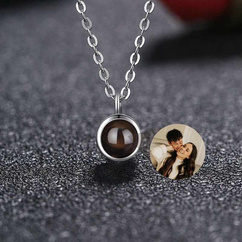 Personalized Photo Projection Circle Shape Necklace