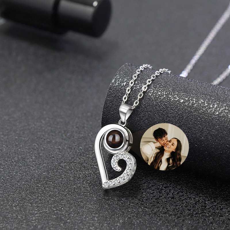 Sterling Silver Personalized Photo Projection Necklace Gift