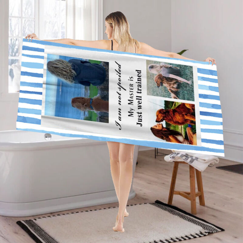 Personalized Picture Bath Towel Memorial and Warm Gift for Sister