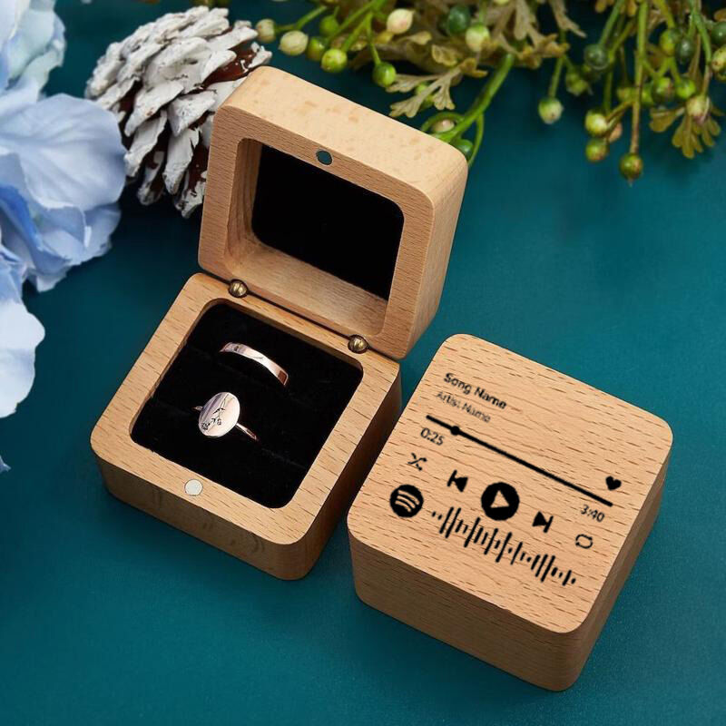Gepersonaliseerde Spotify Code Ring Box Prachtig en speciaal geschenk voor koppels