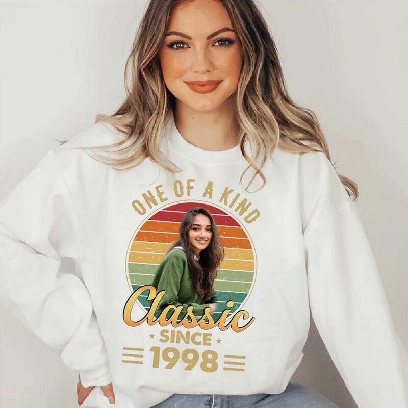 Personalized Sweatshirt One Of A Kind Classic with Custom Photo Design Attractive Gift for Friends