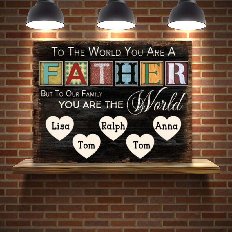 Personalized Name Canvas Wall Art Interesting Gift for Best Father