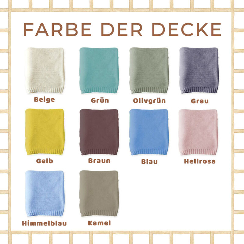Personalisierte Baby Strickdecke mit gesticktem Namen Warmes Geschenk für Neugeborene