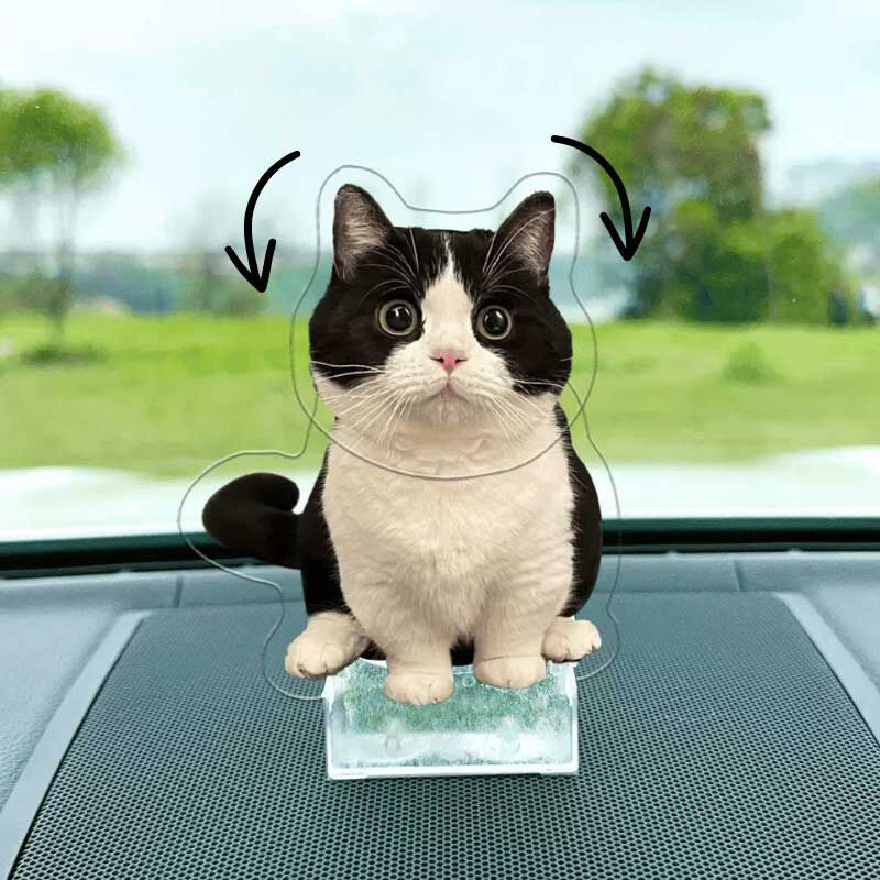 Personalized Bobblehead Acrylic Stand Custom Pet Photo Car Decoration Attractive Gift for Pet Lover