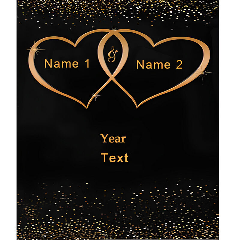 Personalized Name Blanket with Shining Dots Beautiful Gift for Couple