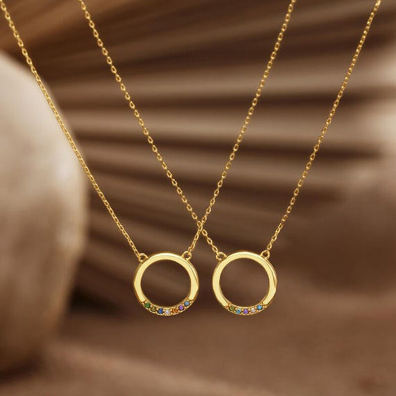 Personalized Ring Birthstone Necklace Wonderful Gift For Grandma