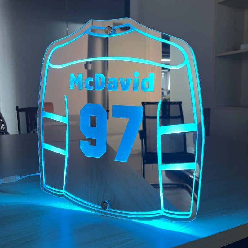 Personalized Hockey Jersey Mirror Lights Customized Names And Numbers For Hockey Lovers