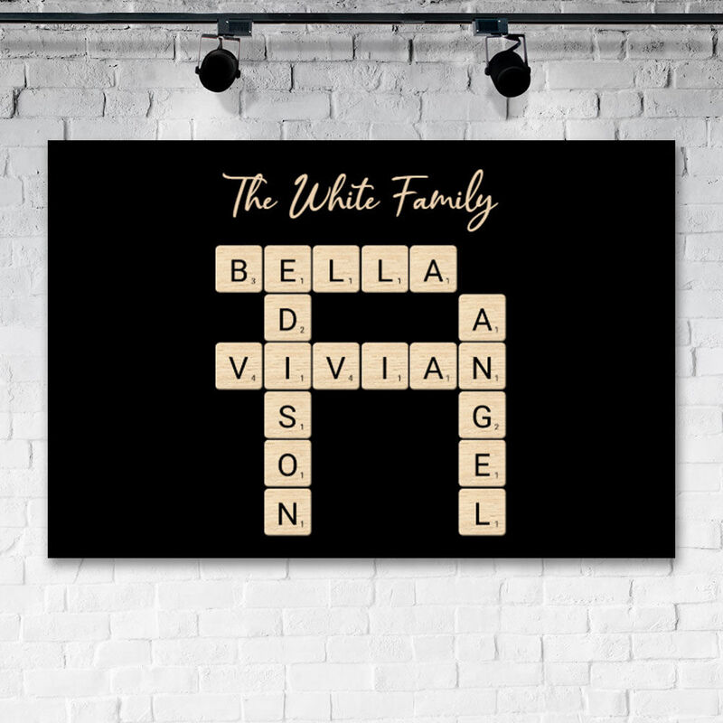 Personalized Scrabble Canvas Wall Art Warm Present for Mother's Day