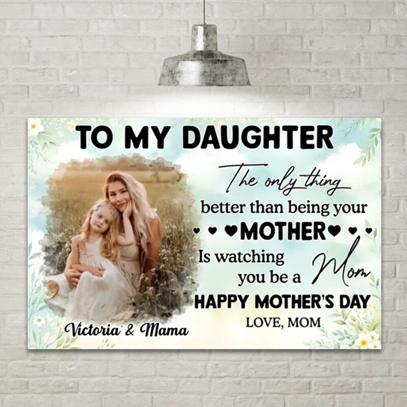 Personalized Picture Canvas Wall Art Warm Present for Mother's Day