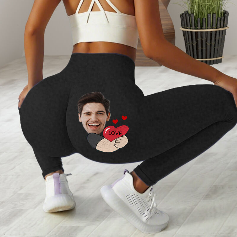 Personalized Leggings My Love Hug Custom Photo Funny Design Perfect Gift for Her Lovers Wife