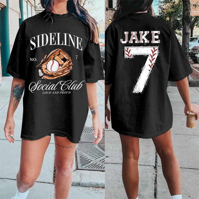 Personalized T-shirt Baseball Social Club Loud and Proud with Custom Message Gift for Baseball Lovers