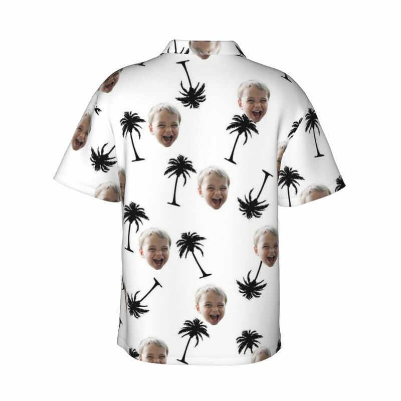 Personalized Hawaiian Shirt White Simple Short Sleeve Shirt Gift for Mom and Dad