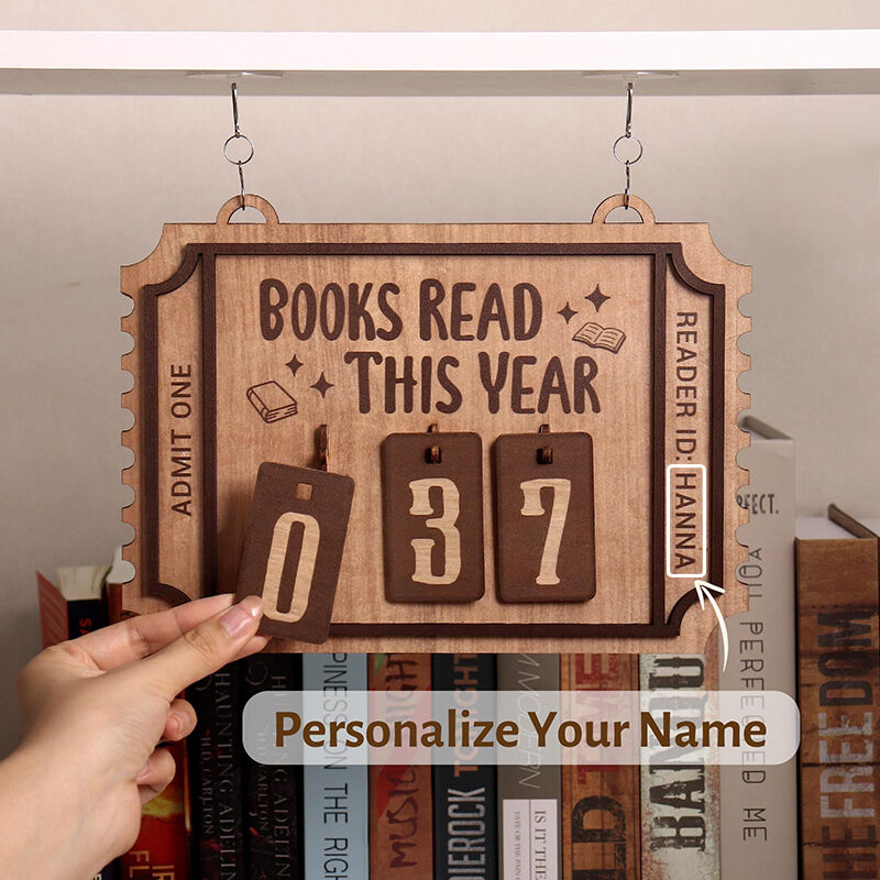 Rastreador de libros con nombre personalizado, decoración de estantería, regalo exquisito para el lector