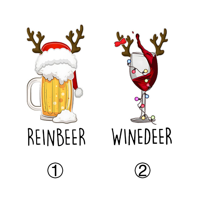 Sweat-shirt personnalisé Reinbeer Winedeer Mot de jeu de mots amusant sur les rennes Cadeau de Noël pour les couples