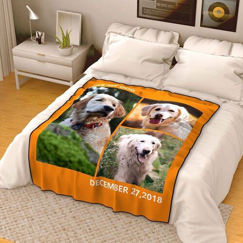 Personalized Photo Coral Fleece Blanket For Pet Lovers with Engraving