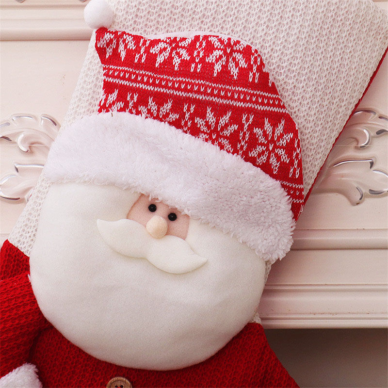 Calcetines navideños personalizado con nombre de Papá Noel de punto