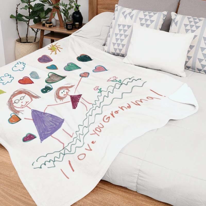 Custom Kids Drawing Blanket for Cute Baby for Kids Who Love To Draw
