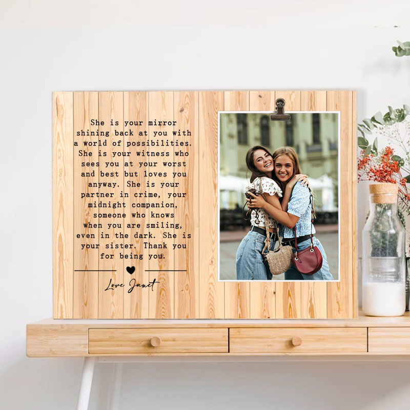 Personalized Photo Frame Birthday Gift for Little Sister"Thank You for Being You"