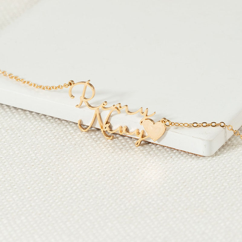 Personalized Name Necklace With Love Heart Fashionable And Exquisite Valentine's Day Gift For Her