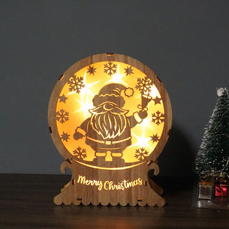 Beautiful 3D Wood Carving Decorative Light Creative Christmas Gift