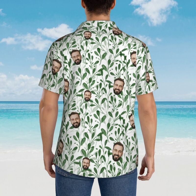 Camicie hawaiane personalizzate Flowers and Leaves Design Camicia da spiaggia personalizzata per uomo