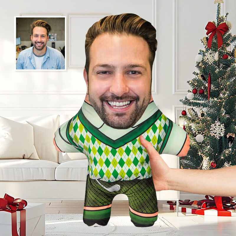 Almohada Personalizada Cara Golfista Almohada Navidad Cadeau