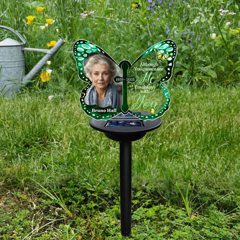 Personalized Butterfly Solar Outdoor Light Customized Memorial Gift for Loved Ones