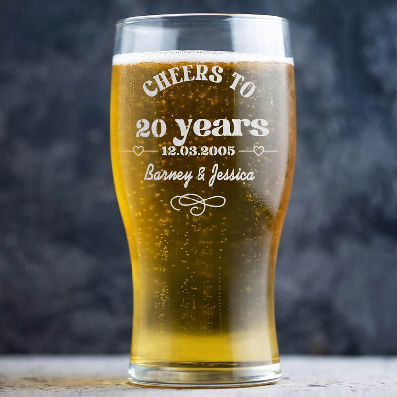 Verre à bière personnalisé avec date Cadeau d'anniversaire