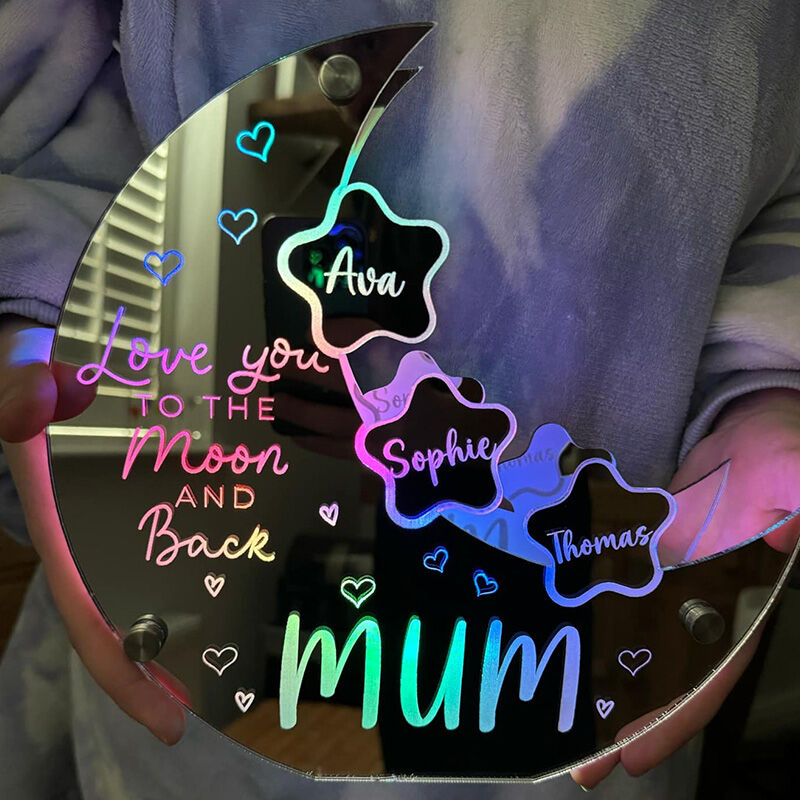 Personalized Moon Mirror Lamp Special Mother's Day Gift