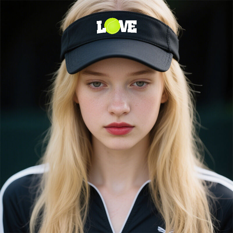 Personalized Tennis Hat Visor Tennis Ball Love Fashion Design Attractive Gift for Sports Lovers