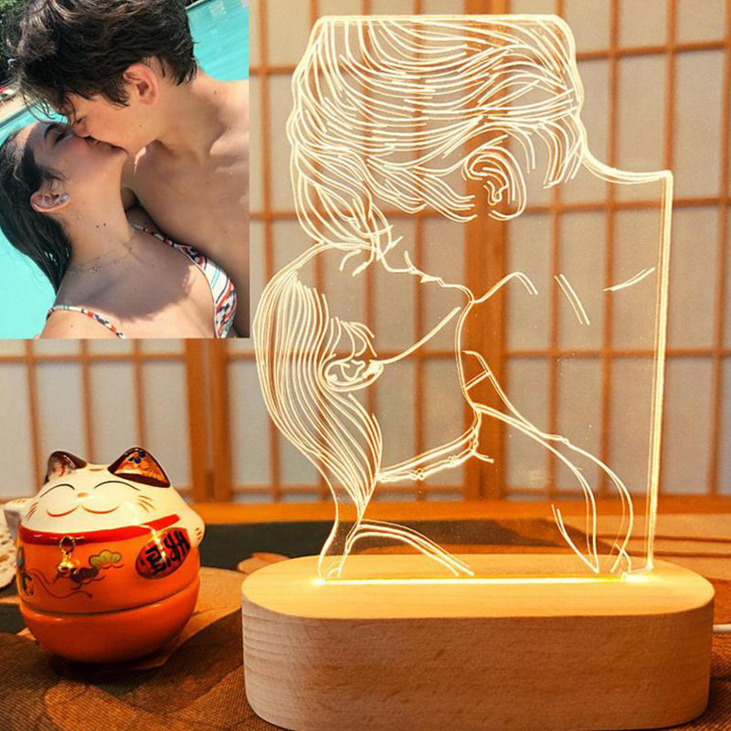 Lampe Personnalisé 3D Photo - Pour les couples
