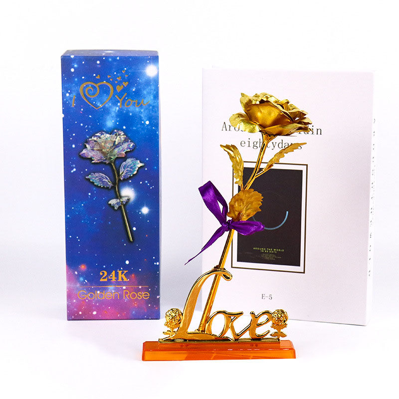 Galaxy Gold Foil Rose Preserved Flower Valentine's Day Gift