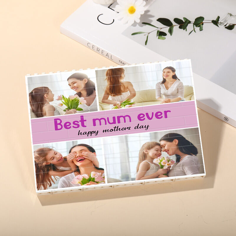 Personalisiertes Foto-Rechteck-Baustein-Puzzle für Mutter " Beste Mum aller Zeiten"
