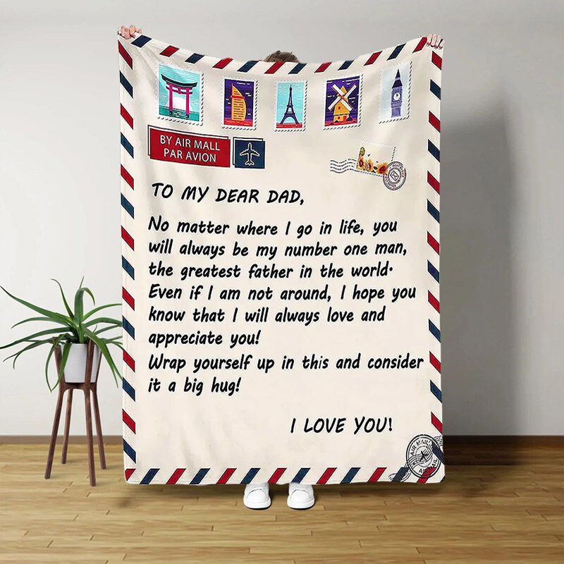 Love Letter Blanket Funny Present to Dear Dad "Wrap Yourself Up In This"