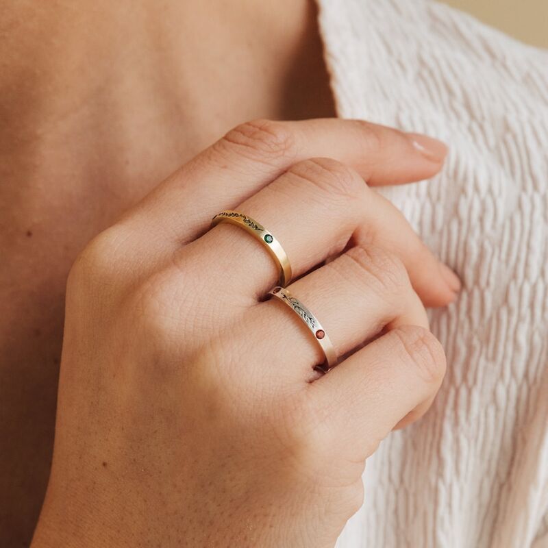 Personalized Birthstone Ring With Birthstone Simple Birthday Gift