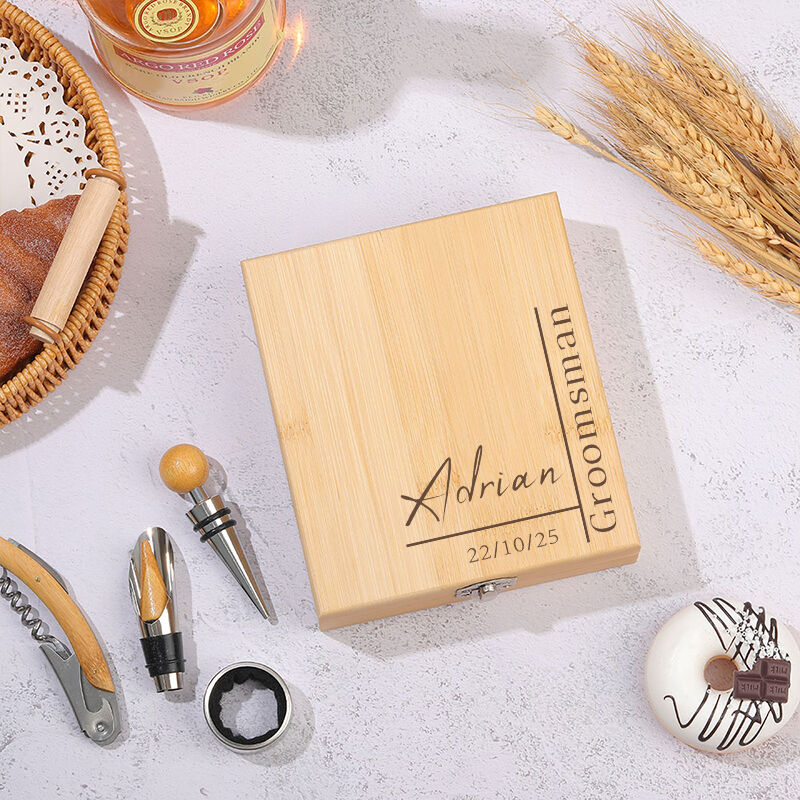 Juego de abrebotellas personalizado de líneas sencillas. Información personalizada. Diseño exquisito. Regalo para amantes de las bebidas.