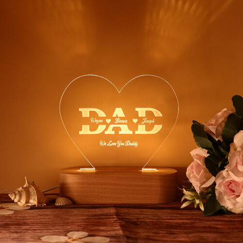 Personalisierte Liebe Nachtlicht mit Namen-Für DAD