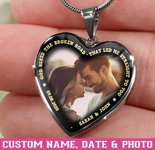 Personalized We Fall Love By Chance Memorial Photo Necklace