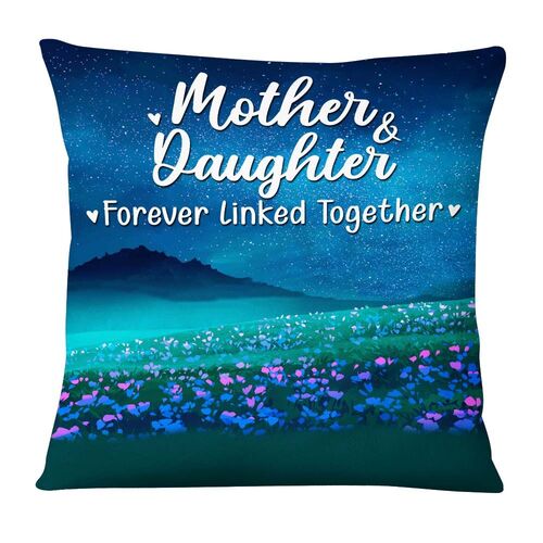 "Mother's Daughter Forever Linked Together" Personalized Pillow
