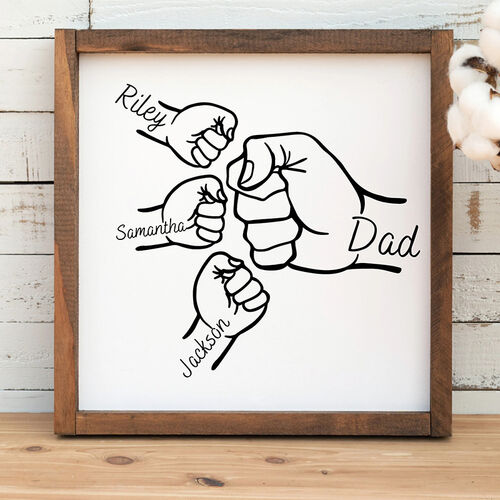 TATLETATLE Personalized Family Name Fist Keychain - Custom 1-6 Names Acrylic Keychain Gift For Dad, Mom, Family