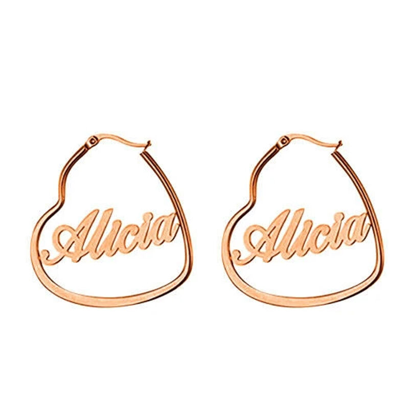 "Passionate Love" Personalized Name Earrings