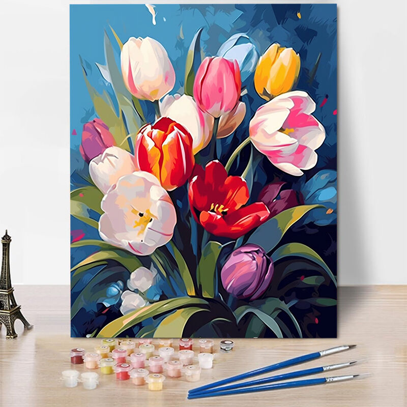 Tulips Paint By Numbers Kits Precious Gift for Girlfriend