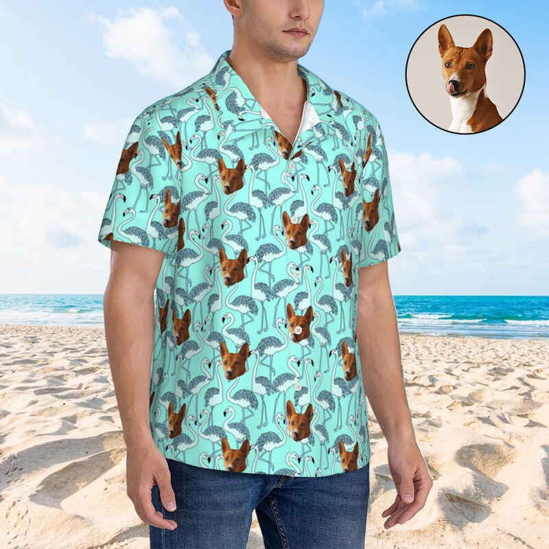 Personalisierte Gesicht Shirt benutzerdefinierte Foto Unisex Hawaii-Hemd Geschenk für Tierliebhaber